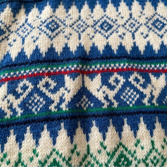 Iredell County Vintage Sweater size large hidden cat print nordic design EUC - Picture 6 of 11